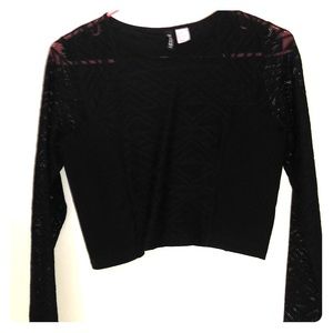 Black Divided Crop Top